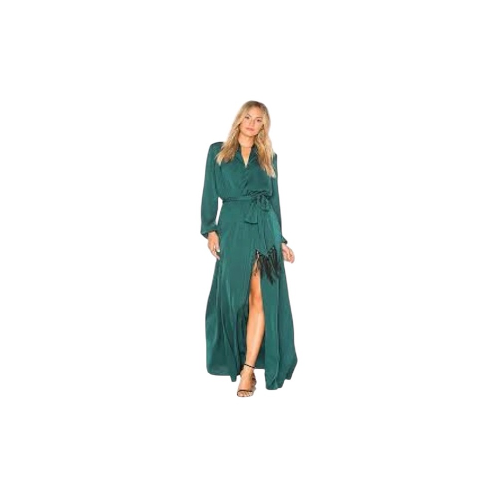 Anthropology The Jerset Diaries (TJD) Green Maxi Long Sleeves Dress M